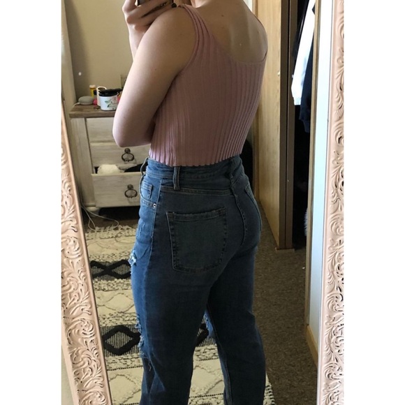 Pink SHEIN Ribbed Tank Top - Picture 2 of 2